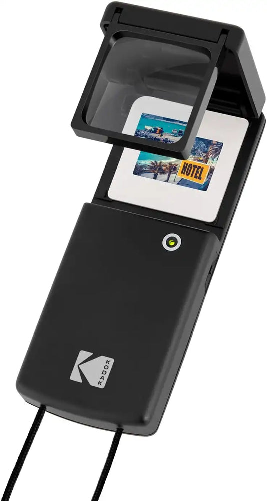 KODAK Magnifying Lighted Slide Viewer, Compact Portable 1.8x LED Backlight for Vintage 35mm Film Slides, Battery Operated, Neck Lanyard included