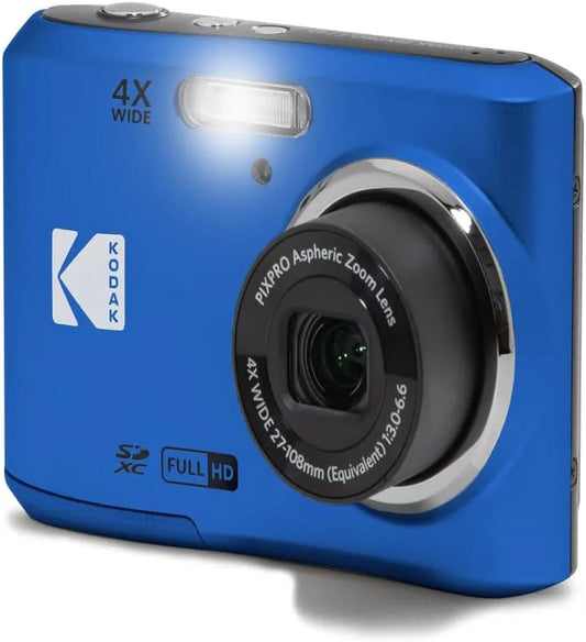 KODAK PIXPRO FZ45 16MP Compact Digital Camera, 4X Optical Zoom, AA, Blue