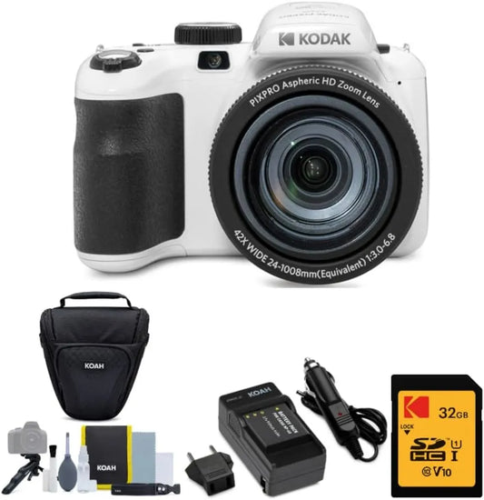 Kodak PIXPRO Astro Zoom AZ425 20MP Digital Camera (White) Bundle