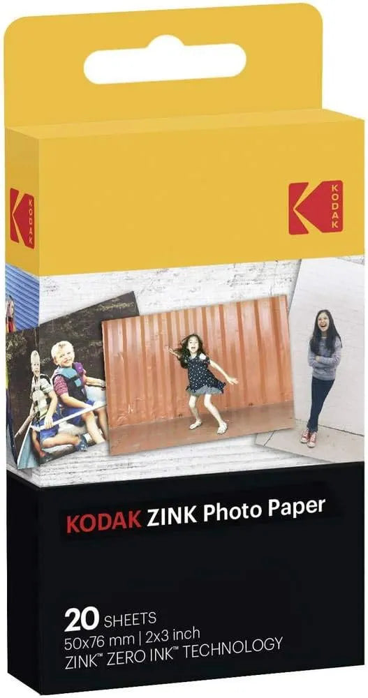 KODAK 2x3 Premium Sticky-Backed ZINK Photo Paper (20 Sheets) - Compatible With Kodak Step, Step Slim, Printomatic, Printomatic+, Smile+, Step Touch