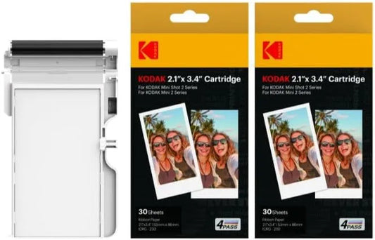 KODAK 4PASS 2x3” Cartridge Refill, 60 Sheets, Mini 2 & Mini Shot 2