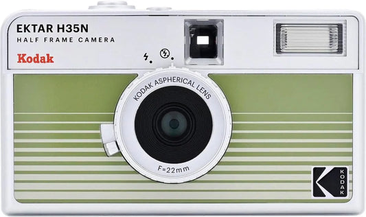 Kodak EKTAR H35N Half Frame Film Camera, Striped Green w/Start Shooting Kit