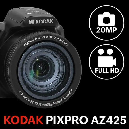 KODAK PIXPRO AZ425 20MP Digital Camera, 42x Optical Zoom, OIS, Black
