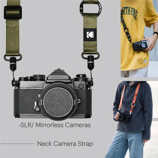 KODAK Multi-Purpose Camera Strap (QD Snaplock (Black) 1 Pair) - Lighweight, Durable, QD system, Aluminium Alloy, Universal Compatibility, SLR Cameras, Compact Cameras