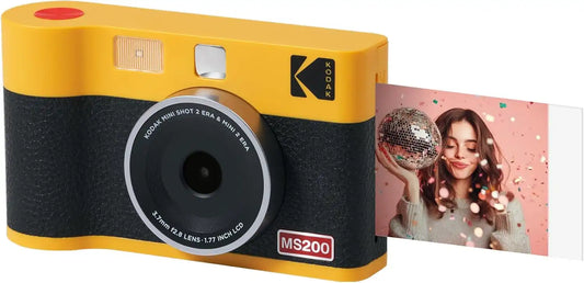 KODAK Mini Shot 2 ERA 4PASS 2-in-1 Instant Camera and Photo Printer (Yellow, Camera + 8 Sheets)