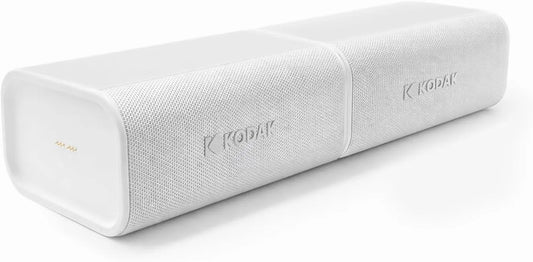 KODAK SOUNDBRIX Plus 2 in 1 Splittable Magnetic Dual Portable Wireless Bluetooth Speaker Stackable Mono-to-Stereo Sound 8H Playtime IPX4 Splash Resistant Soundbar for Home Outdoor Travel Glacier White