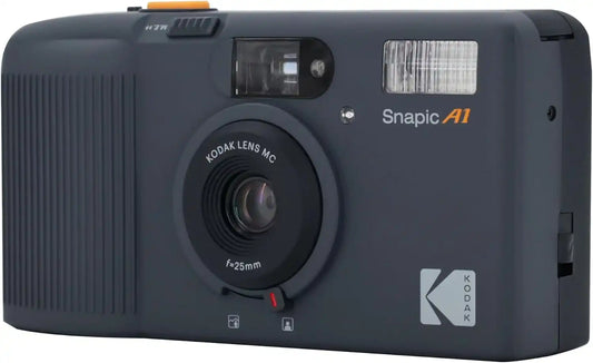 KODAK Snapic A1 35mm Film Camera, Reusable, 2-Zone Focus, Lightweight, Compact (Rhino Grey) Bundle with Kodak Ultramax 400/24EXP 35mm Roll Film