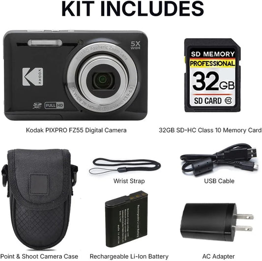 Kodak PIXPRO FZ55 Digital Camera Black