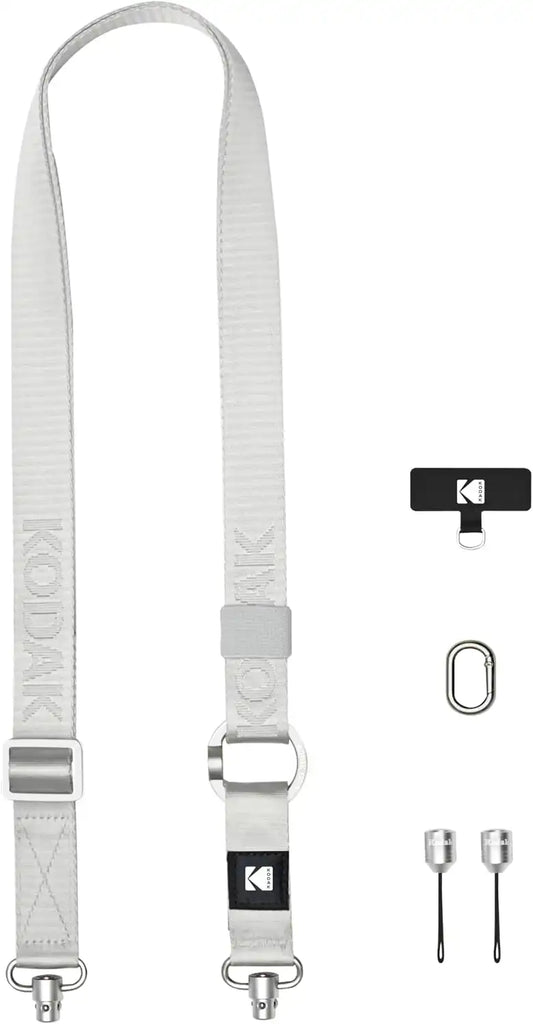 KODAK Multi-Purpose Camera Strap (Silver) - Quick-Detach System, Lightweight, Durable Metal Swivels, Multiple Usages, SLR Cameras, Compact Cameras, Smart Phones