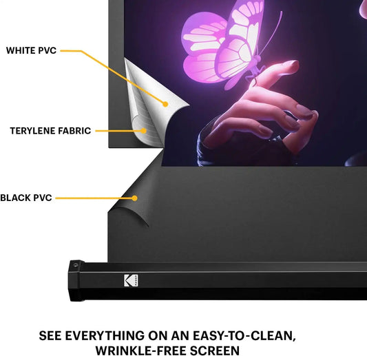 KODAK Projector Screen 100-Inch, Tripod Stand, 16:9, Carry Bag