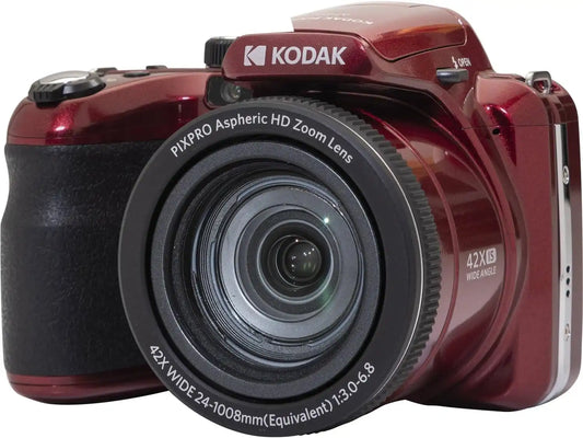 Kodak PIXPRO AZ425 Digital Camera + 32GB Memory Card + Camera Case (Black) + Battery + Charger + USB Card Reader + Table Tripod + Accessories (Red)