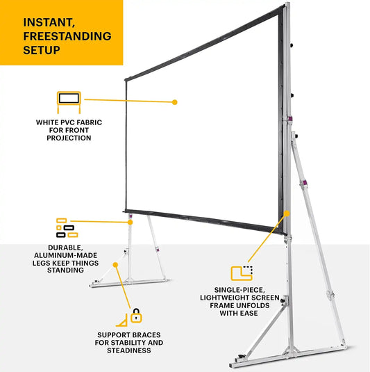 KODAK Outdoor Projector Screen 150-Inch, Fast Fold with Stand