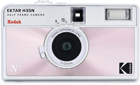Kodak EKTAR H35N Half Frame Film Camera Bundle with Kodak Ultramax 400/24EXP 35mm Roll Film (Glazed Pink, Bundle)