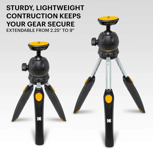 Kodak PhotoGear Mini Phone Tripod, Bluetooth Remote, Tabletop