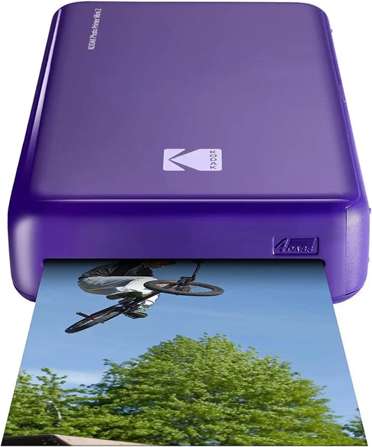 Kodak Mini 2 HD Wireless Portable Mobile Instant Photo Printer, Print Social Media Photos, Premium Quality Full Color Prints – Compatible w/iOS & Android Devices (Purple)