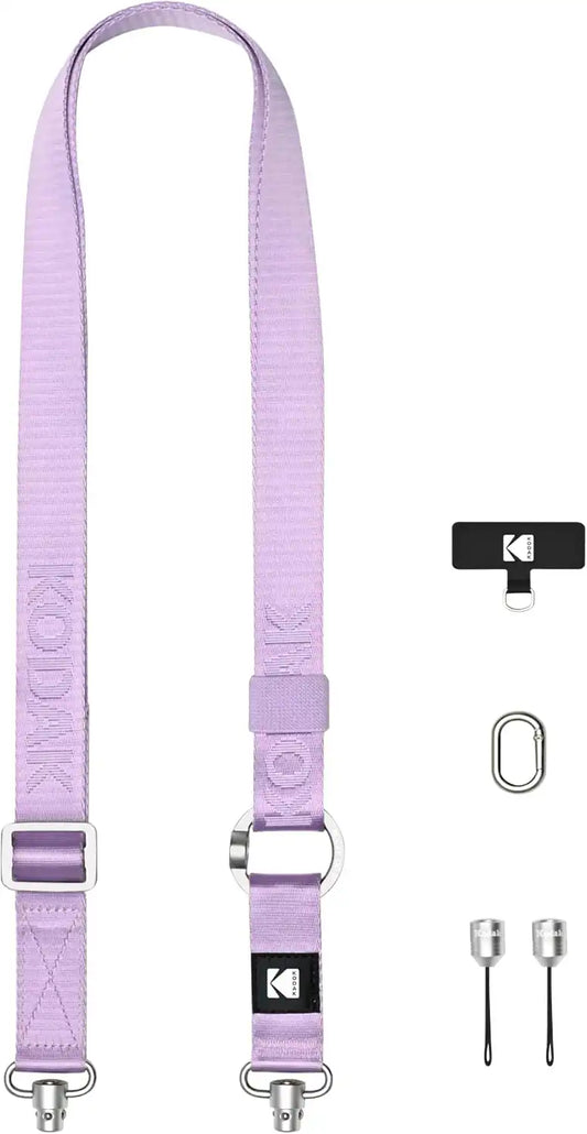 KODAK Multi-Purpose Camera Strap (Purple) - Quick-Detach System, Lightweight, Durable Metal Swivels, Multiple Usages, SLR Cameras, Compact Cameras, Smart Phones