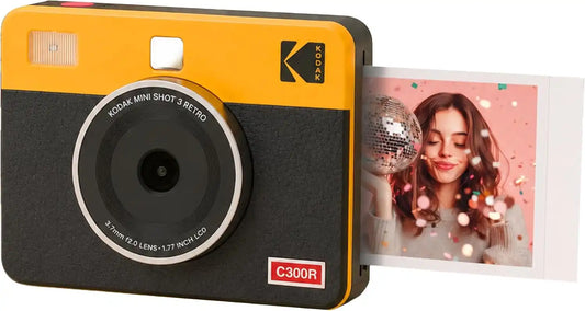 KODAK Mini Shot 3 Retro 3x3 Instant Camera, Photo Printer, 8 Sheets, Yellow