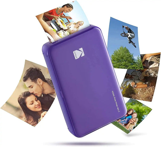 Kodak Mini 2 HD Wireless Portable Mobile Instant Photo Printer, Print Social Media Photos, Premium Quality Full Color Prints – Compatible w/iOS & Android Devices (Purple)