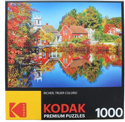 RoseArt - Kodak Premium - Autumn in Harrisville New Hampshire - 1000 Piece Jigsaw Puzzle for Adults
