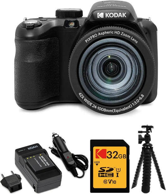 Kodak PIXPRO AZ425 Astro Zoom 20MP Digital Camera Bundle (Black)