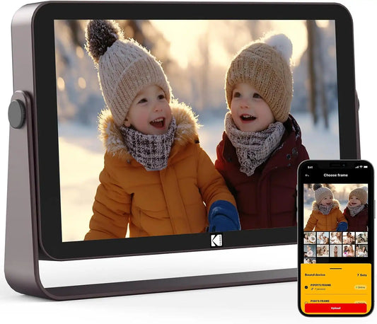 KODAK 64GB WiFi Digital Picture Frame with 4000mAh Battery Powered, 10.1 inch 1280 * 800 G+G IPS Touch Screen Electronic Smart Digital Photo Frame, Auto-Rotate, Gifts for Women Mom