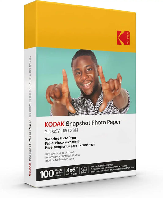 KODAK Photo Paper Gloss 4 X 6 SNAPSHOT 100 count, 48lb-180 g/m 2-8.5MIL (41305) THIS PRODUCT IS NOT COMPATIBLE WITH THE KODAK DOCK PRINTER