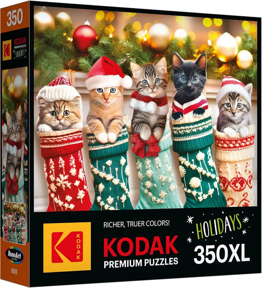 RoseArt - Kodak Premium - Kitten Stockings - 350 Piece Jigsaw Puzzle for Adults