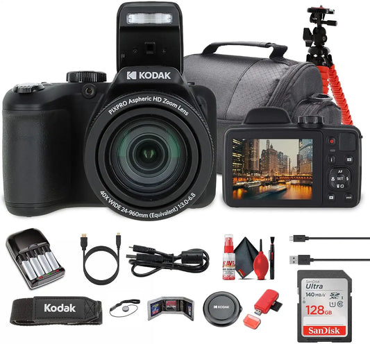 Kodak PIXPRO AZ405 Digital Camera (AZ405BK) + Case Bundle