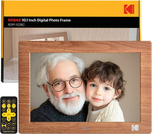 KODAK 10.1 Inch Digital Picture Frame with Remote Control, 1280x800 HD Display Digital Photo Frame, USB or SD Card Required, Auto-Rotate, Supports Photo/Video/Music/Calendar/Slideshow