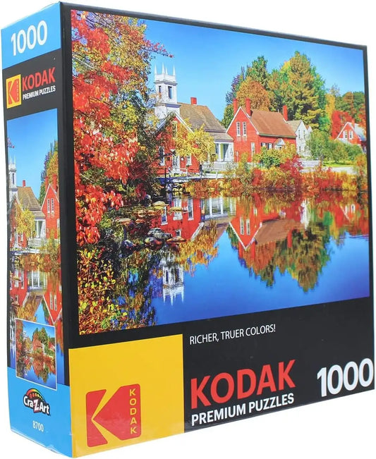 RoseArt - Kodak Premium - Autumn in Harrisville New Hampshire - 1000 Piece Jigsaw Puzzle for Adults