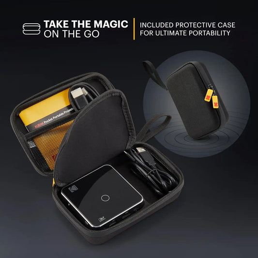 KODAK Luma 75 Mini Portable Projector, 1080p HD DLP, 2 Hour Runtime, Black