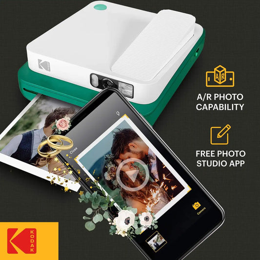 Zink KODAK Smile Classic Digital Instant Camera for 3.5 x 4.25 Zink Photo Paper - Bluetooth, 16MP Pictures (Green)