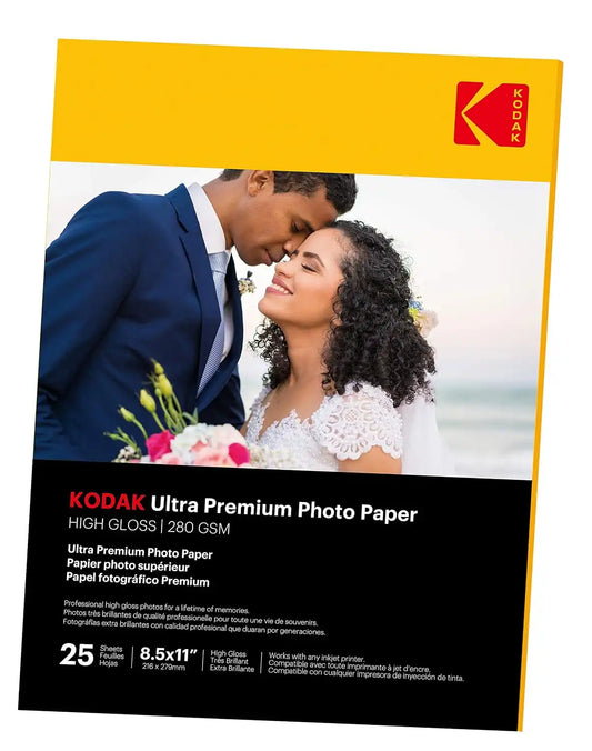 Kodak Ultra Premium photo paper 8.5 x 11 glossy, 25 count 74lb - 280 gsm (41177-9891173)