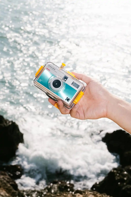 KODAK EKTAR H35N Half Frame Film Camera, 35mm, Reusable, Focus-Free, Bulb Function, Built-in Star Filter, Coated Improved Lens (Film & AAA Battery are not Included) (Striped Green, Premium Kit)