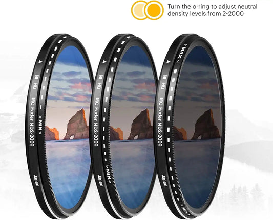KODAK 37mm Fader Variable ND Filter | Variable Range ND2-2000 Neutral Density Filter, Prevent Overexposure w/Shallow Depth of Field, Capture Motion Blur, Slim, Nano 18-Layer Multi-Coated Glass
