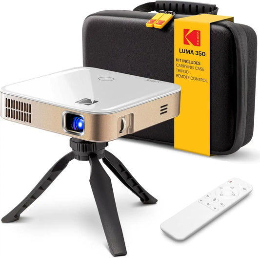 KODAK Luma 350 Smart Mini Projector Kit, Built in Android OS, White, Pocket