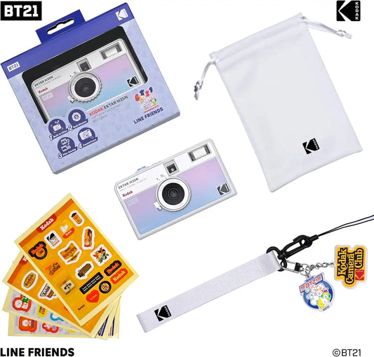 Kodak EKTAR H35N Half Frame Film Camera, 35mm, Reusable, Focus-Free, Bulb Function, Built-in Star Filter, Coated Improved Lens (Film & AAA Battery are not Included) (BT21 Edition, Single)