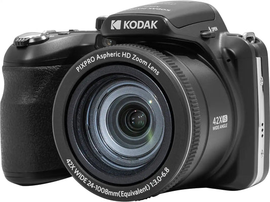 Kodak PIXPRO AZ425 Digital Camera Bundle with 64GB Memory Card + Camera Case (Black) + USB Card Reader + Table Tripod + Accessories (Black)