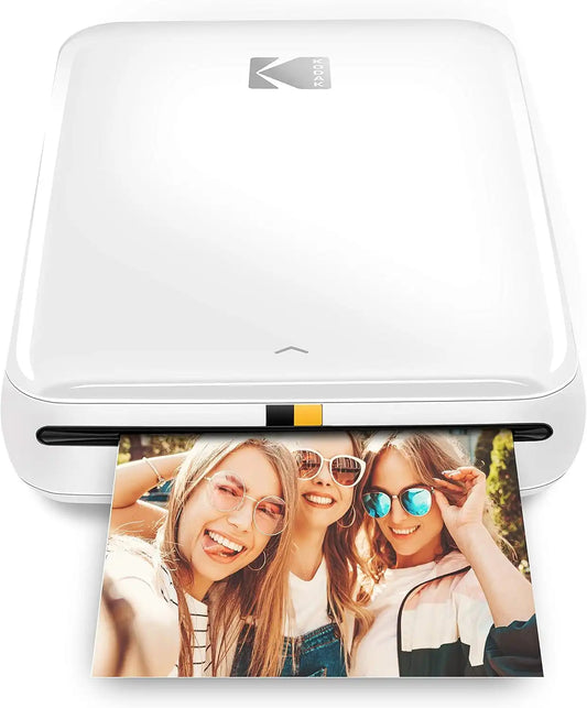Kodak Step Wireless Mobile Photo Mini Printer (White) Compatible w/iOS & Android, NFC & Bluetooth Devices & 2"x3" Premium Instant Photo Paper (20 Pack)