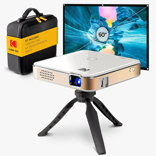 KODAK Portable Mini Projector with Screen, Luma 150 Kit Type 4, White