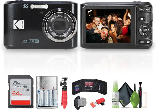 Kodak PIXPRO FZ45 Digital Camera (Black) Bundle