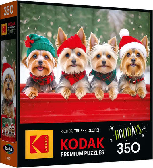 RoseArt Kodak Premium Yorkie Holidays 350 Piece Jigsaw Puzzle for Adults