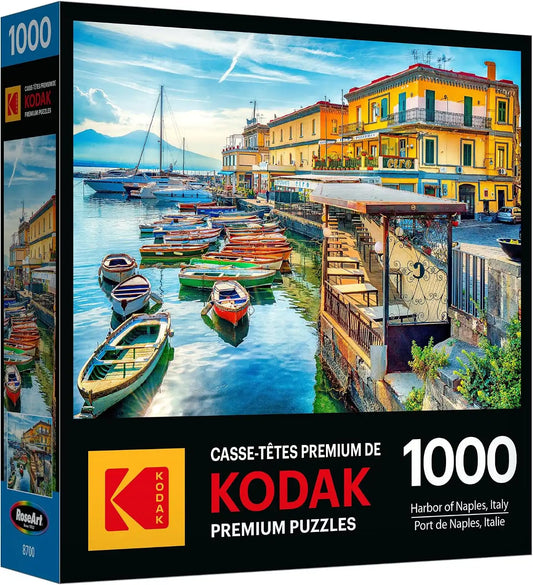 RoseArt Kodak Premium Harbor of Naples Italy 1000 Piece Jigsaw Puzzle