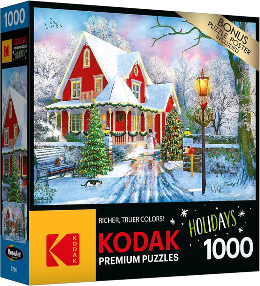 RoseArt Kodak Premium Christmas at Home 1000 Piece Jigsaw Puzzle for Adults