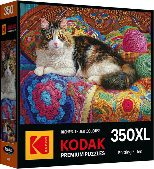 RoseArt Kodak Premium Knitting Kitten 350 Piece Jigsaw Puzzle for Adults