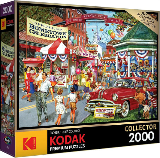 RoseArt - Kodak Premium Collector - Hometown Celebration - 2000 Piece Jigsaw Puzzle for Adults