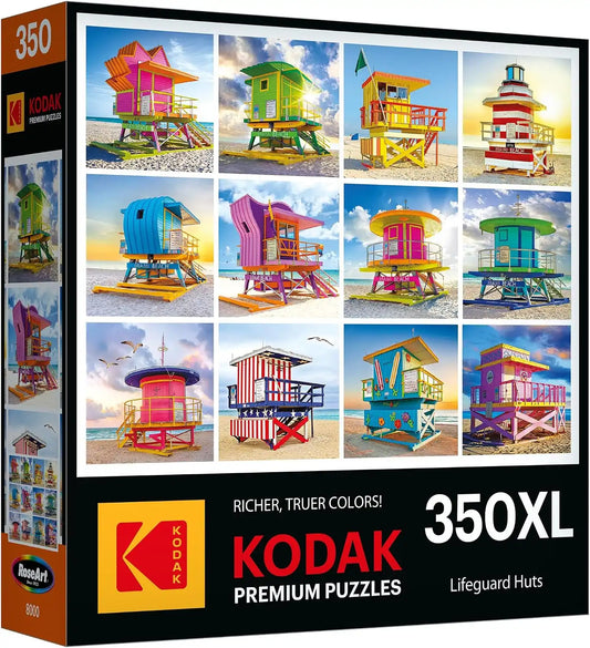 RoseArt Kodak Premium Lifeguard Huts 350 Piece Jigsaw Puzzle for Adults
