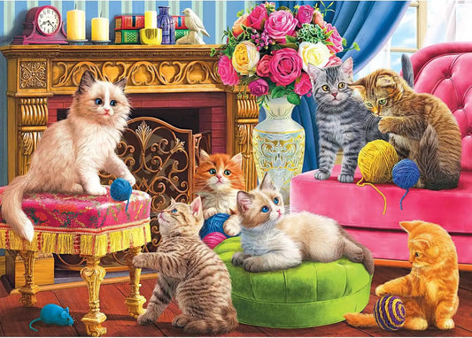 RoseArt Kodak Premium Kittens by the Fireplace 3000 Piece Jigsaw Puzzle