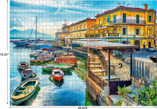 RoseArt Kodak Premium Harbor of Naples Italy 1000 Piece Jigsaw Puzzle