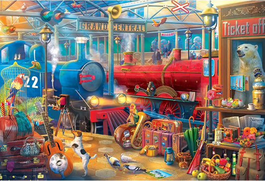 RoseArt - Kodak Premium Collector - Train Station - 2000 Piece Jigsaw Puzzle for Adults